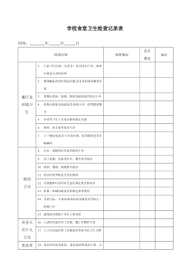 学校食堂卫生检查记录表