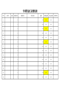 专项资金资金台账表