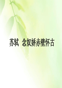 苏轼念奴娇赤壁怀古