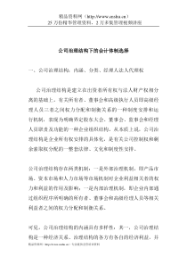 公司治理结构下的会计体制选择(doc14)