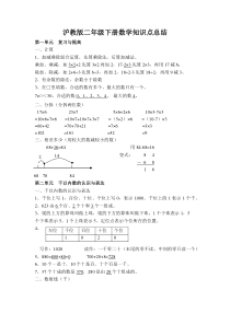 沪教版二年级下册数学知识点总结培训课件