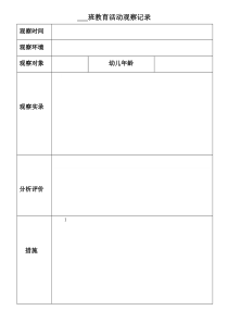 小班幼儿观察记录分析措施