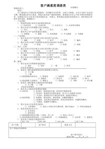 客户满意度调查表(模板)