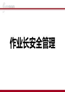 作业长安全培训教材