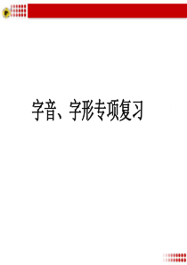 中考字音字形复习