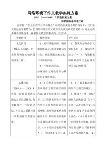 网络环境下作文教学实施方案