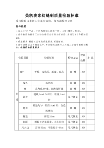 家纺缝制质量检验标准