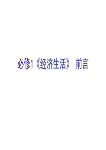 高一政治(经济生活前言)