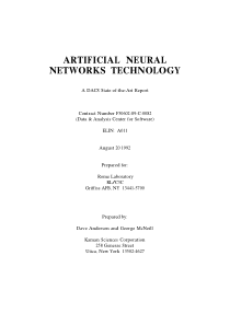 Artificial Neural Networks Technology