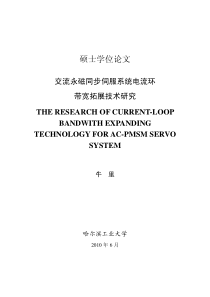 交流永磁同步伺服系统电流环带宽拓展技术研究