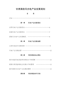 甘肃酒泉风光电产业发展规划