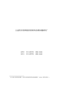 公益性非营利组织的财务治理问题研究