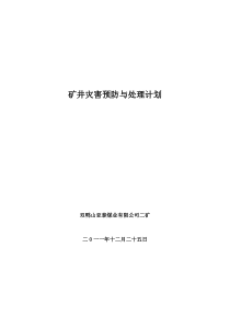 亚泰二矿矿井灾害预防与处理计划