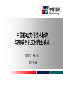 柴洪峰 中国银联股份有限公司董事执行副总裁 中国移动支付技术标准