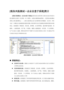 [税务风险测试—企业自查子系统]简介