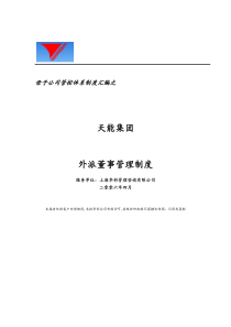 母子公司管控体系制度汇编之天能集团外派董事管理制度（doc17页）