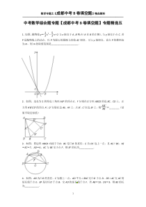 中考数学综合题专题【成都中考B卷填空题】专题精选五