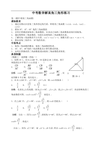 中考数学解直角三角形练习