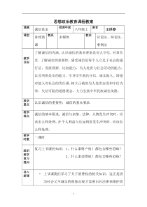 思想政治教育课程教案-表格