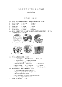 六年级下册英语M3检测题