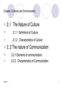 Chapter 2 Cultures and Communication