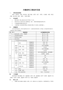 内墙涂料工程技术交底