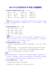 2017年山东省滨州市中考语文试卷及答案(word版)