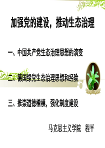 加强党的建设推动生态治理（PPT39页)