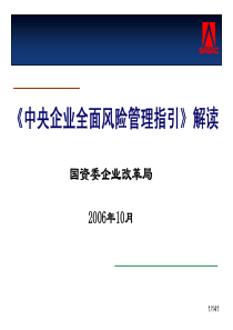 《中央企业全面风险管理指引》解读