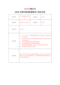 环保危险废物培训记录(样板)