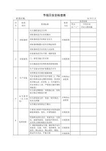 车间-节假日安全检查表