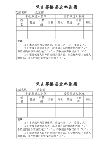 支部换届选举选票