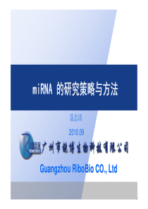 miRNA 研究策略与方法