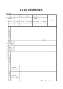 小学生综合素质评价报告单模板