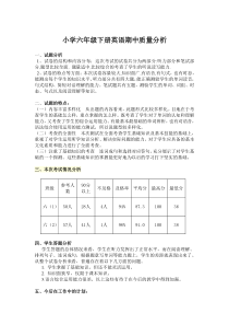 小学六年级下册英语期中质量分析