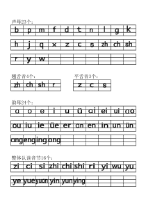 幼儿园大班幼儿拼音字母表