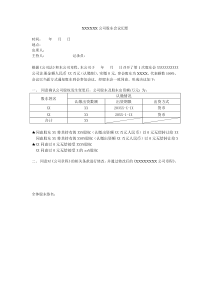 公司股东会议纪要-范本