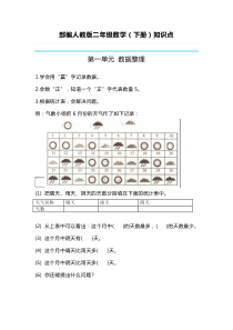 部编人教版二年级数学重点知识点复习汇总