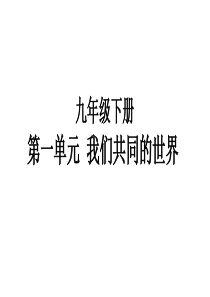 2019年安徽中考人教版道德与法治总复习一轮-九年级下册第一单元--我们共同的世界--思维框架图和知