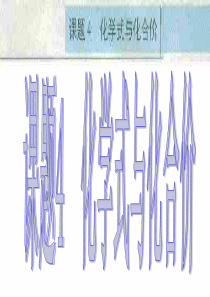初三化学上学期化学式与化合价