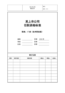 IT类任职资格标准