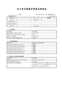 NSR892主变保护(110kV)试验报告