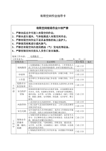 有限空间作业指导卡