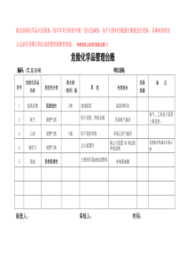 危险化学品管理台账