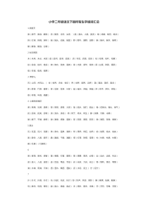 小学二年级语文下册所有生字组词汇总