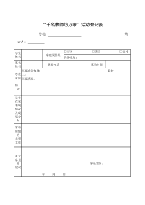 千名教师访万家活动登记表