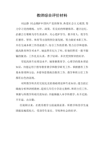 教师综合评价材料