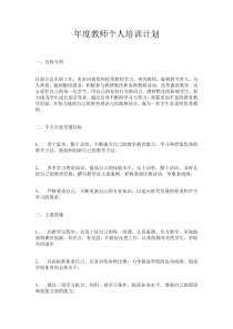 教师个人培训计划