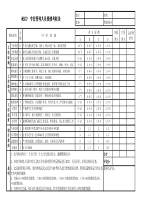 中层干部绩效考核表