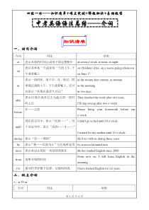 中考英语语法考点总结——介词